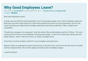 Why good employees leave